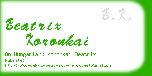 beatrix koronkai business card